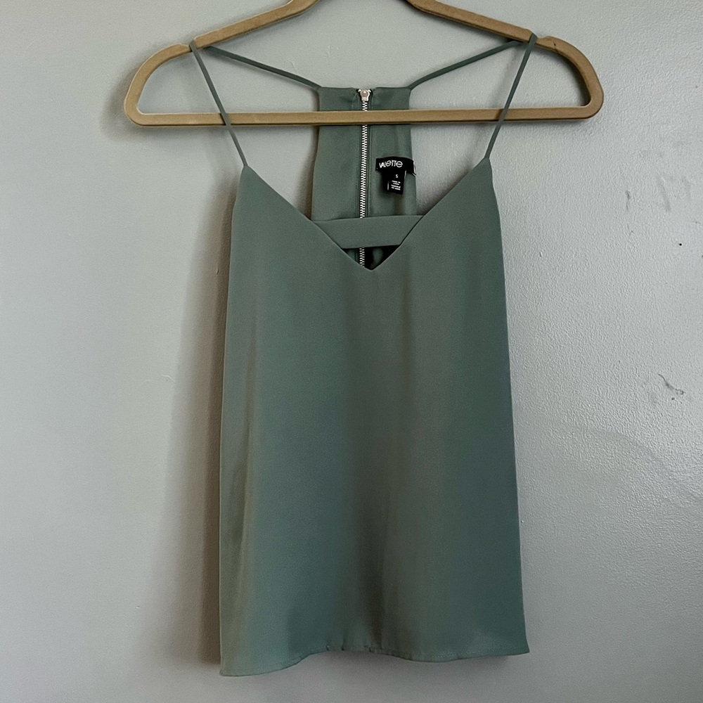 TEAL VNECK CUTOUT TANK SMALL NORDSTROM NEW NEVER WORN W/O TAGS MINIMALIST